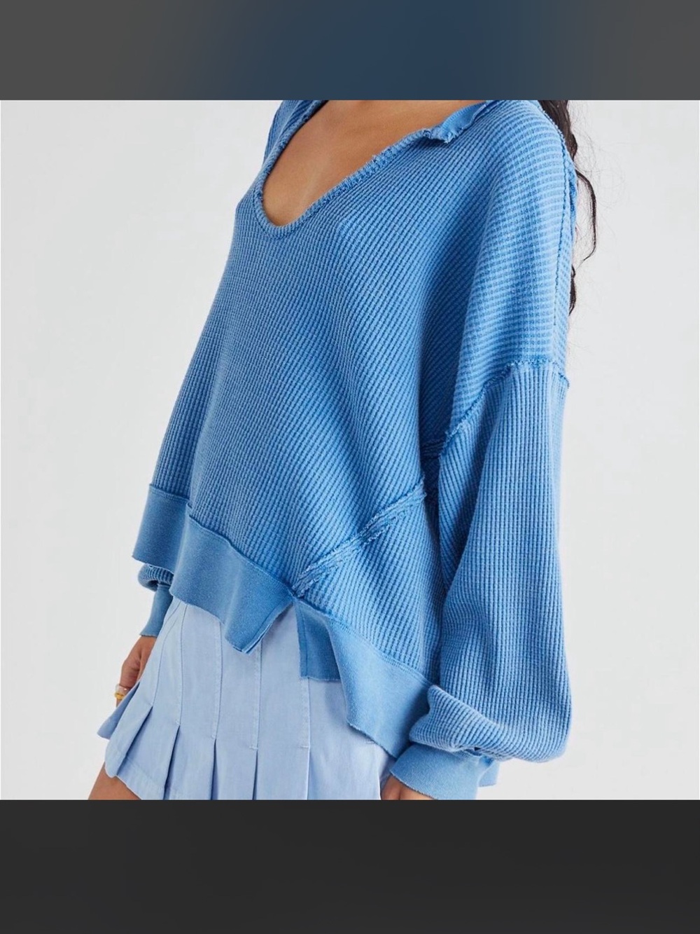NWOT Free People Womens Dried Mint We the Free Buttercup Thermal Top Size XS